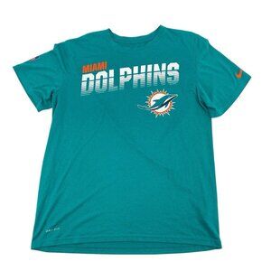 MIAMI DOLPHINS TEAM ISSUED ON FIELD AQUA DRI-FIT SHIRT SIZE LARGE